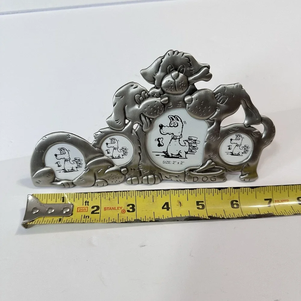 Dog Collage Photo Frame Pewter 4 Openings. 4